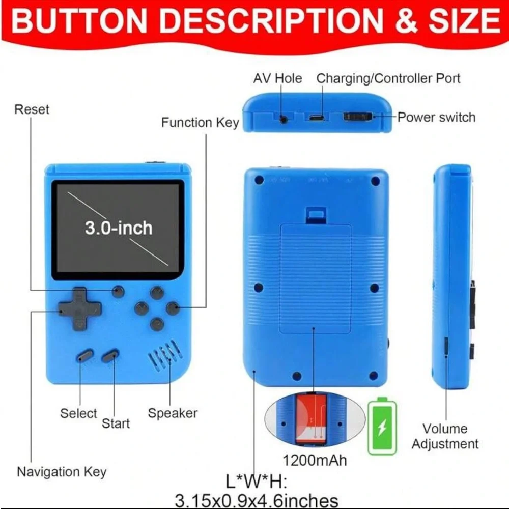 Retro Portable Handheld Mini 400 Games And In 1 Gaming Console Consola Game
